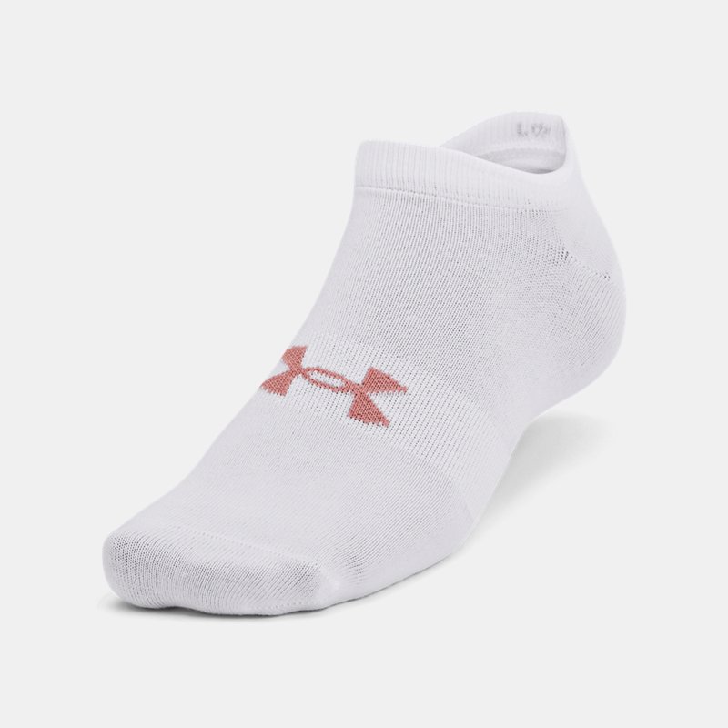 Unisex sokken Under Armour Essential No Show – 3 paar Roze Elixir / Wit / Wit XL